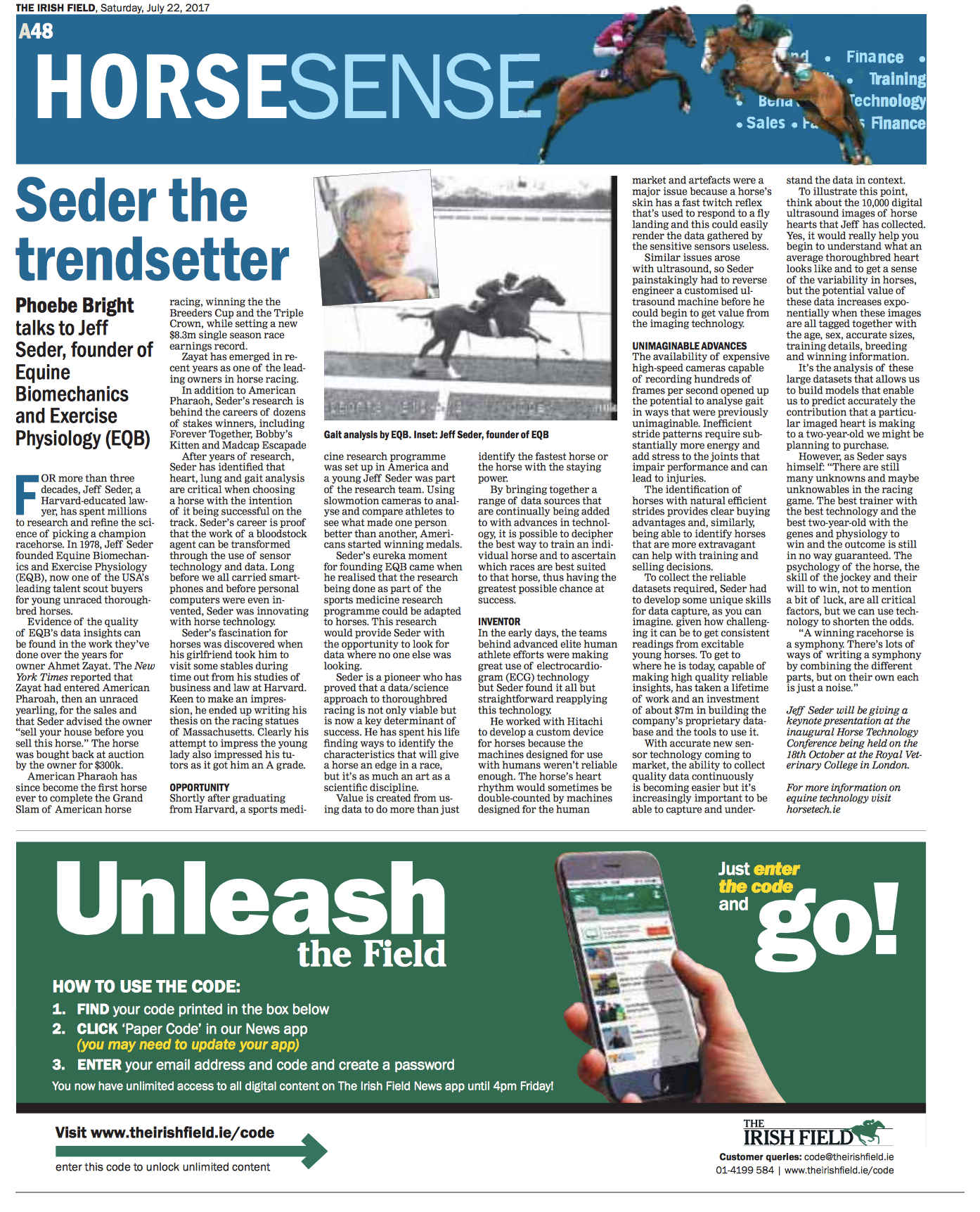 Irish Field HorseSense Phoebe Bright talks to Jeff Seder founder of EQB