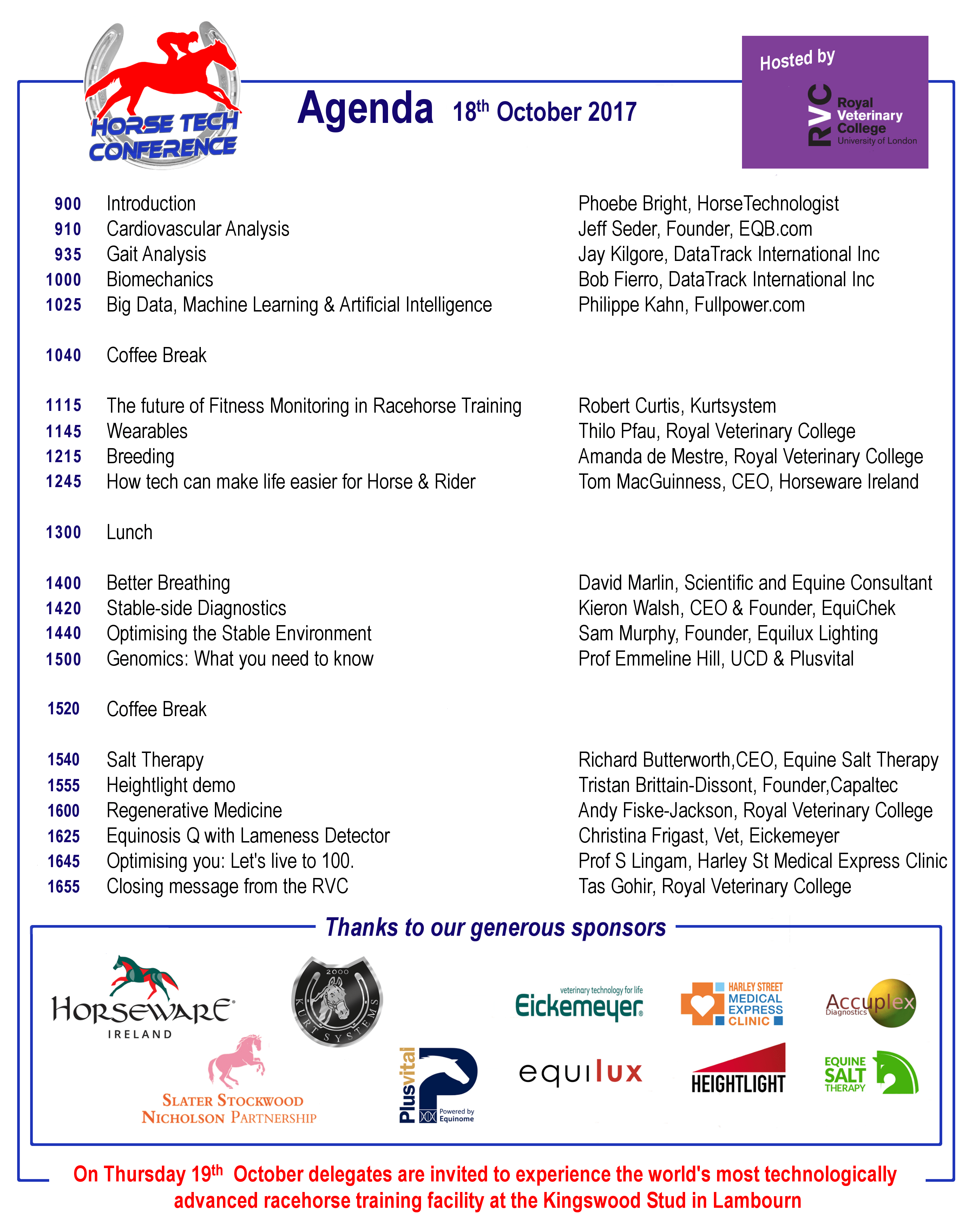 HORSETECHCONFERENCE ALMOST THERE AGENDA